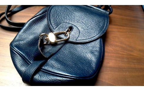 RUGZAK HANDTAS DELVAUX NAVY BLAUW LEDER