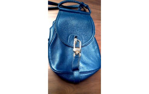 RUGZAK HANDTAS DELVAUX NAVY BLAUW LEDER