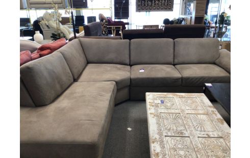 SALON D'ANGLE TISSU BRUN DÉFAUT