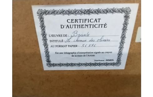 CADRE SOUS VERRE LITOGRAPHIE A.BRIANTE