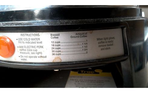 KOFFIEZET ELEK WESTBEND PERCOLATOR