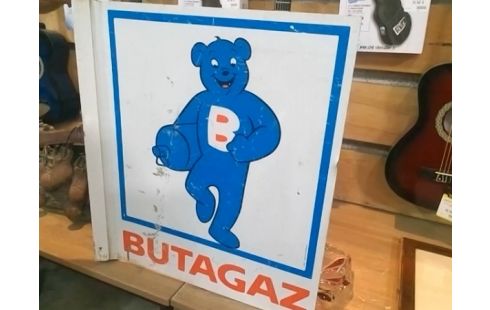 PLAQUE PUBLICITAIRE BUTAGAZ DOUBLE FACE