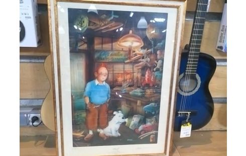 AFFICHE TINTIN ENCADREE NUMEROTEE