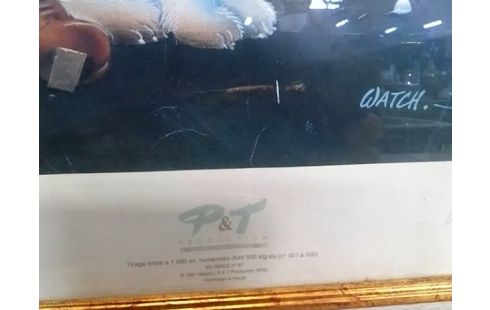 AFFICHE TINTIN ENCADREE NUMEROTEE