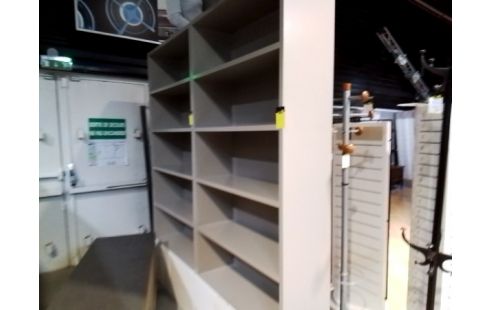 ETAGERE MODERNE TAUPE 2P BLANCHES CÉLIO