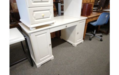 BUREAU BLANC 2 PORTES / 2 TIROIRS