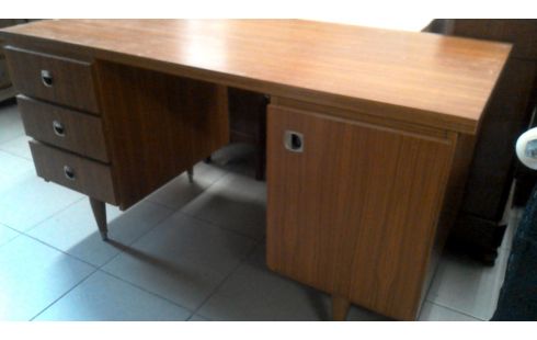 SCHREIBTISCH IM VINTAGE-STIL 3 SCHUBLADEN 1 TÜR