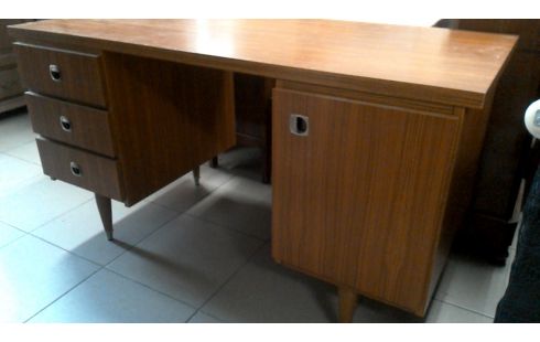 SCHREIBTISCH IM VINTAGE-STIL 3 SCHUBLADEN 1 TÜR