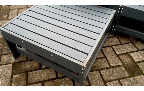 SALON DE JARDIN GRIS ACACIA MET