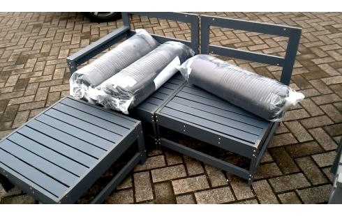 SALON DE JARDIN GRIS ACACIA MET