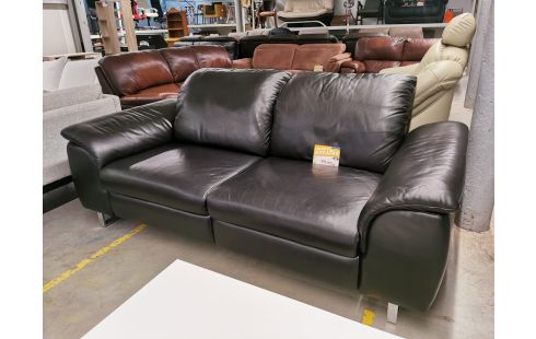 590 CANAPE CUIR NOIR 2 RELAX ELECTRIQUE + TRANSFO