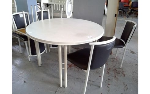 TABLE RONDE DOUBLE PIEDS TUBE