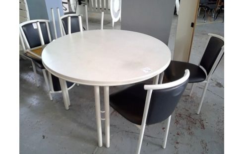 TABLE RONDE DOUBLE PIEDS TUBE