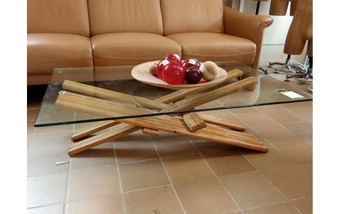 TABLE BASSE DESIGN VERRE ET BOIS