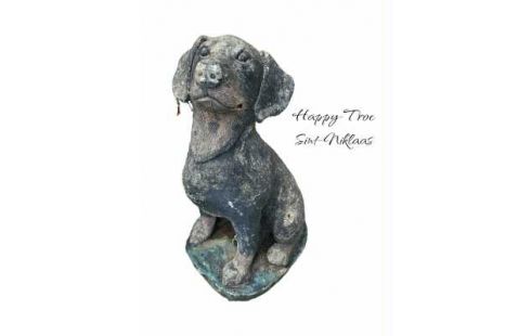 ANIMAL DECO JARDIN CIMENT, , CHIEN NOIR