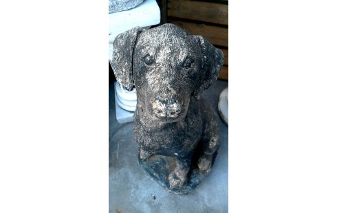 ANIMAL DECO JARDIN CIMENT, , CHIEN NOIR