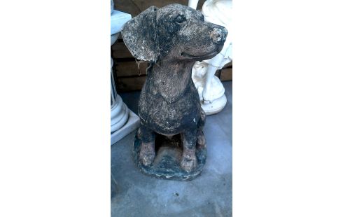 ANIMAL DECO JARDIN CIMENT, , CHIEN NOIR