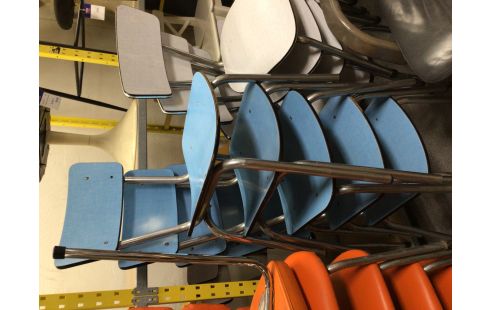 CHAISE FORMICA BLEU LOT DE 5