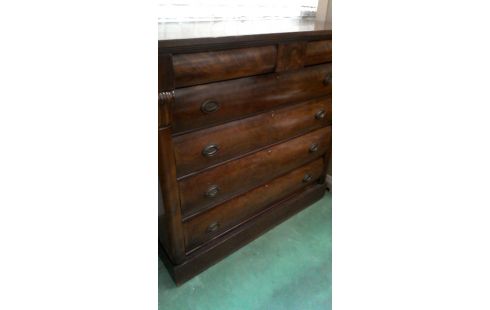 CHIFONIER ANTIGUO VETA DE CAOBA 6 CAJONES