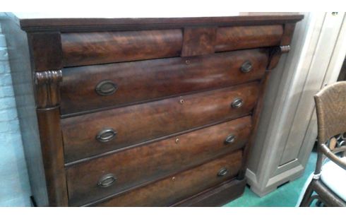 CHIFONIER ANTIGUO VETA DE CAOBA 6 CAJONES