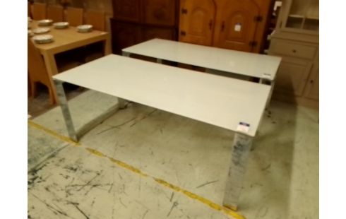 TABLE BUREAU VERRE ET CHROM
