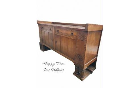 APARADOR BAJO CASTAÑO ROBLE MACIZO 2 PUERTAS / 2 CAJONES