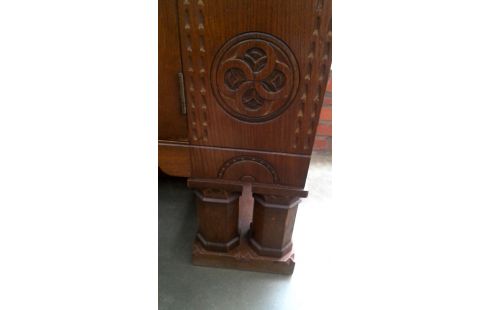 APARADOR BAJO CASTAÑO ROBLE MACIZO 2 PUERTAS / 2 CAJONES