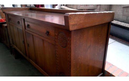 APARADOR BAJO CASTAÑO ROBLE MACIZO 2 PUERTAS / 2 CAJONES