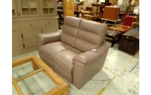 SALON EN CUIR GRIS AVEC RELAXS ELECTRIQUES