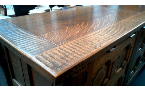 BUFFET BAS RUSTIQUE MASSIF CHENE 4 PORTES