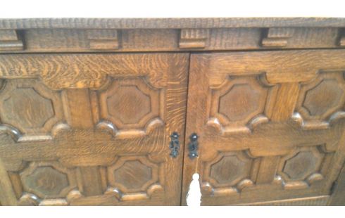 BUFFET BAS RUSTIQUE MASSIF CHENE 4 PORTES