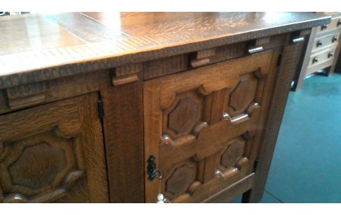 BUFFET BAS RUSTIQUE MASSIF CHENE 4 PORTES