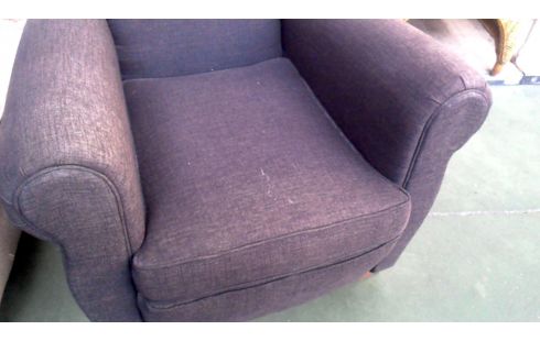 SILLÓN DE CUERO CLUB NEGRO PARDO TEJIDO