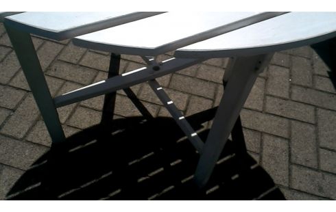 GARTENTISCH WEISS RUND, , HOLZ KLAPPBAR