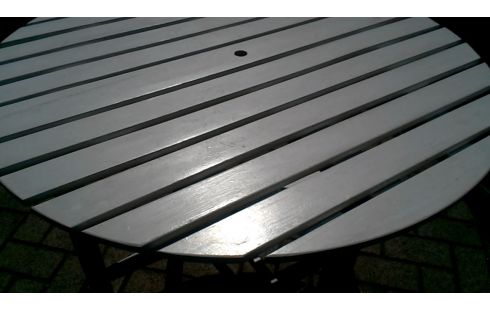 GARTENTISCH WEISS RUND, , HOLZ KLAPPBAR