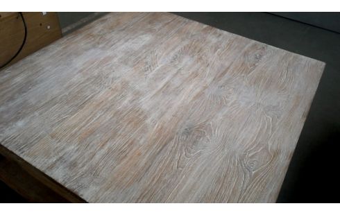 WOHNZIMMERTISCH 1 TEAKHOLZ MASSIV BLEIWEISS