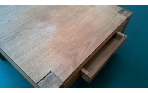 WOHNZIMMERTISCH 1 TEAKHOLZ MASSIV 1 SCHUBLADE