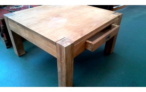 WOHNZIMMERTISCH 1 TEAKHOLZ MASSIV 1 SCHUBLADE