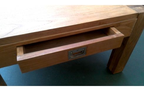WOHNZIMMERTISCH 1 TEAKHOLZ MASSIV 1 SCHUBLADE