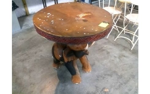 TABLE D'APPOINT BOIS MASSIF ELEPHANT EN L'ETAT