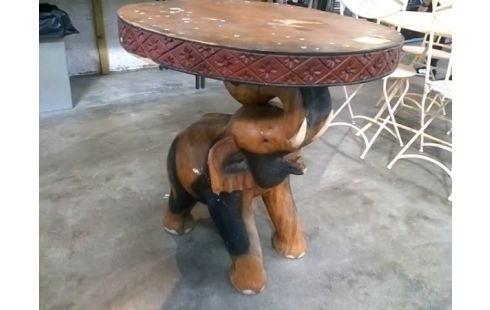 TABLE D'APPOINT BOIS MASSIF ELEPHANT EN L'ETAT