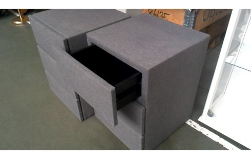 NACHTKASTJE STOF GRIJS 2 LADEN PER STUK