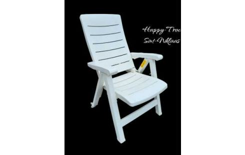 TUINSTOEL WIT PVC VERSTELBAAR