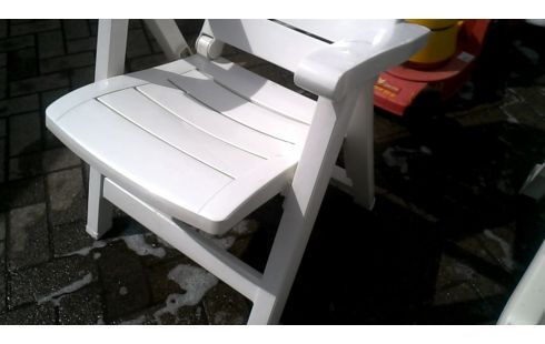 TUINSTOEL WIT PVC VERSTELBAAR