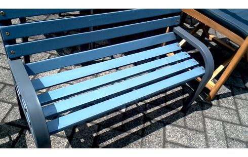 GARTENBANK BLAU, , HOLZ METALL