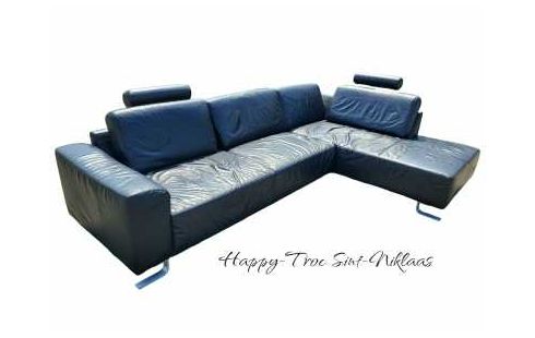 ECKSOFA SCHWARZ LEDER