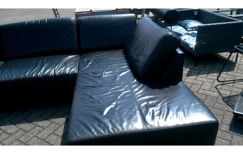 ECKSOFA SCHWARZ LEDER