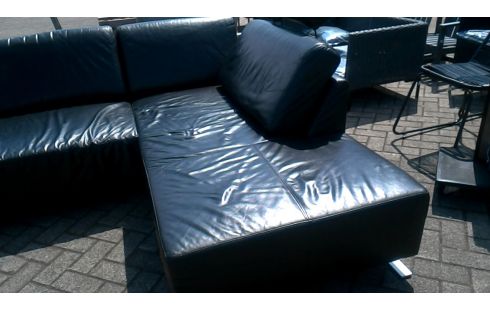 ECKSOFA SCHWARZ LEDER