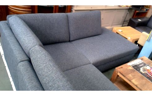 ECKSOFA IKEA STOFF GRAU SCHWARZ