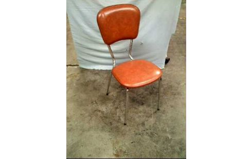 STUHL BEINE METALL LEDEROPTIK HELLBRAUN